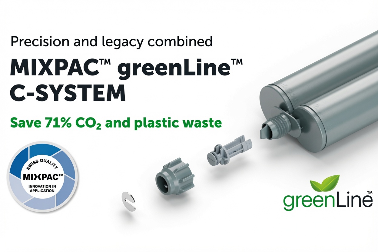 MIXPAC greenLine C-SYSTEM — save 71% CO2 and plastic waste
